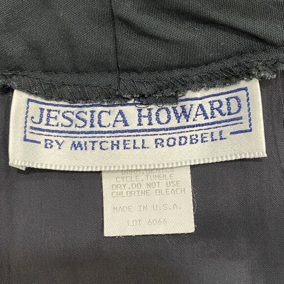 Vintage 80s Jessica Howard Black & Red Floral Peplum Statement Jacket size 8 - Picture 11 of 12